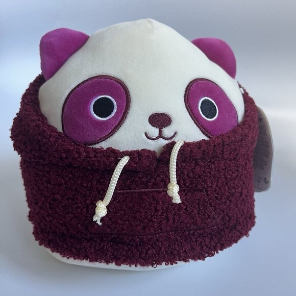 Squishmallows Panda Plush Hoodie Animal Squad 8" Ponder Panda Stuffed Animal - Picture 6 of 8